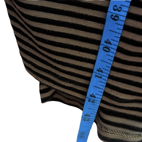 Banana Republic | Women's Midi Dress Short sleeve Striped | Black & Tan | Size M - Picture 8 of 8